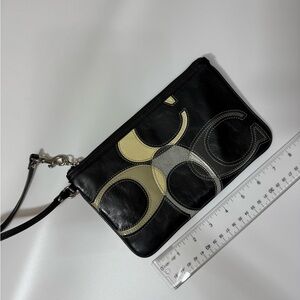 COACH Black and Cream Wristlet